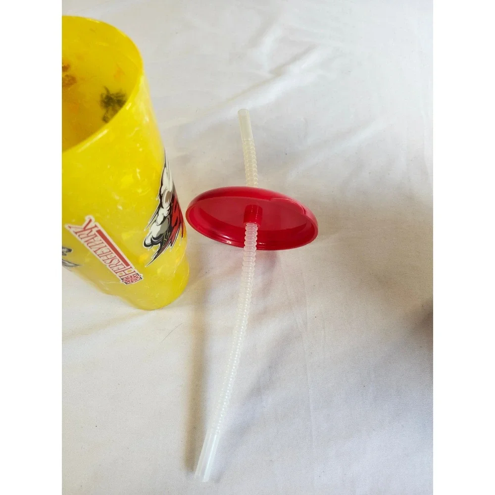Hersheypark Storm Runner Roller Coaster Souvenir Travel Mug Cup Yellow Red Lid